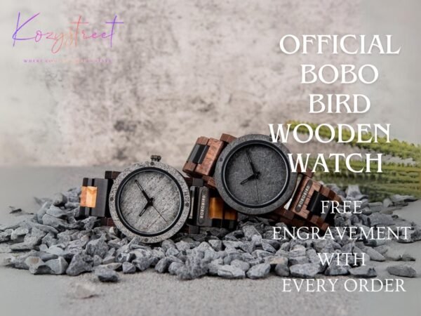 Personalized Wooden Watch for Husband - Engraved Anniversary Gift