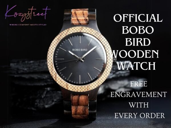 Personalized Wooden Watch for Boyfriend - Engraved Gift for Him