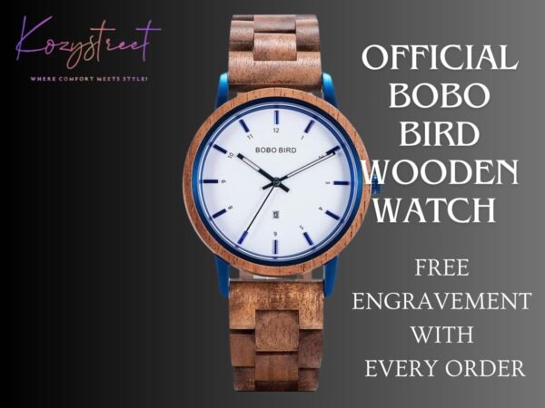 Personalized Wooden Watch for Dad - Engraved Birthday Gift