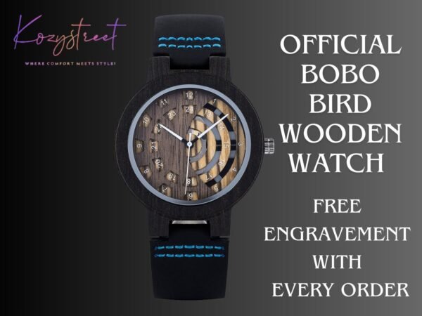 Personalized Wooden Watch for Dad - Engraved Birthday Gift