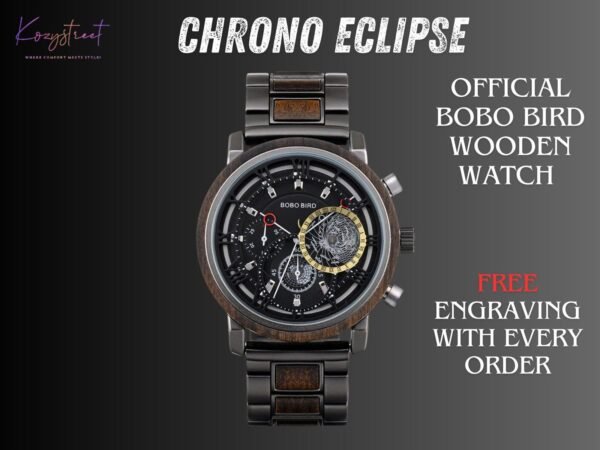 Personalized Wooden Watch for Husband - Engraved Anniversary Gift