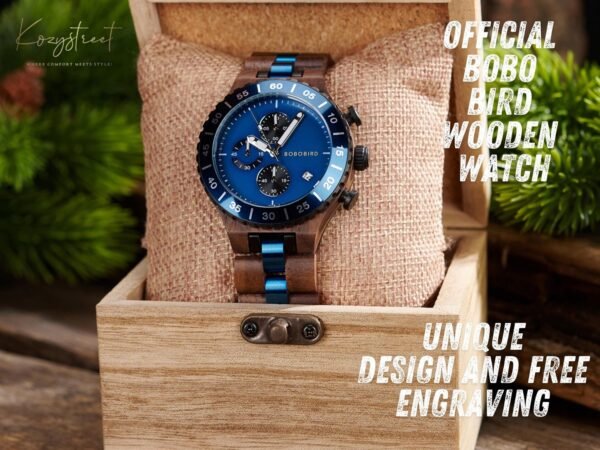 Personalized Wooden Watch for Dad - Engraved Birthday Gift