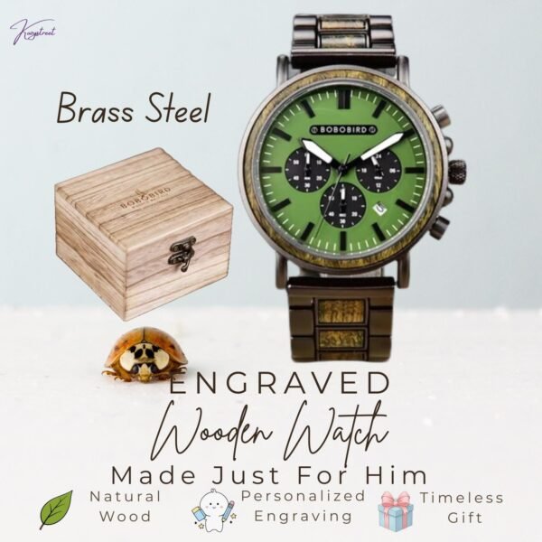 Personalized Wooden Watch for Husband - Engraved Anniversary Gift