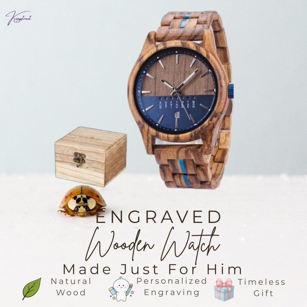 Kozystreet wooden watch for him with gift box