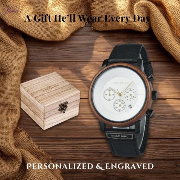 Personalized Wooden Watch for Groomsmen - Engraved Wedding Gift
