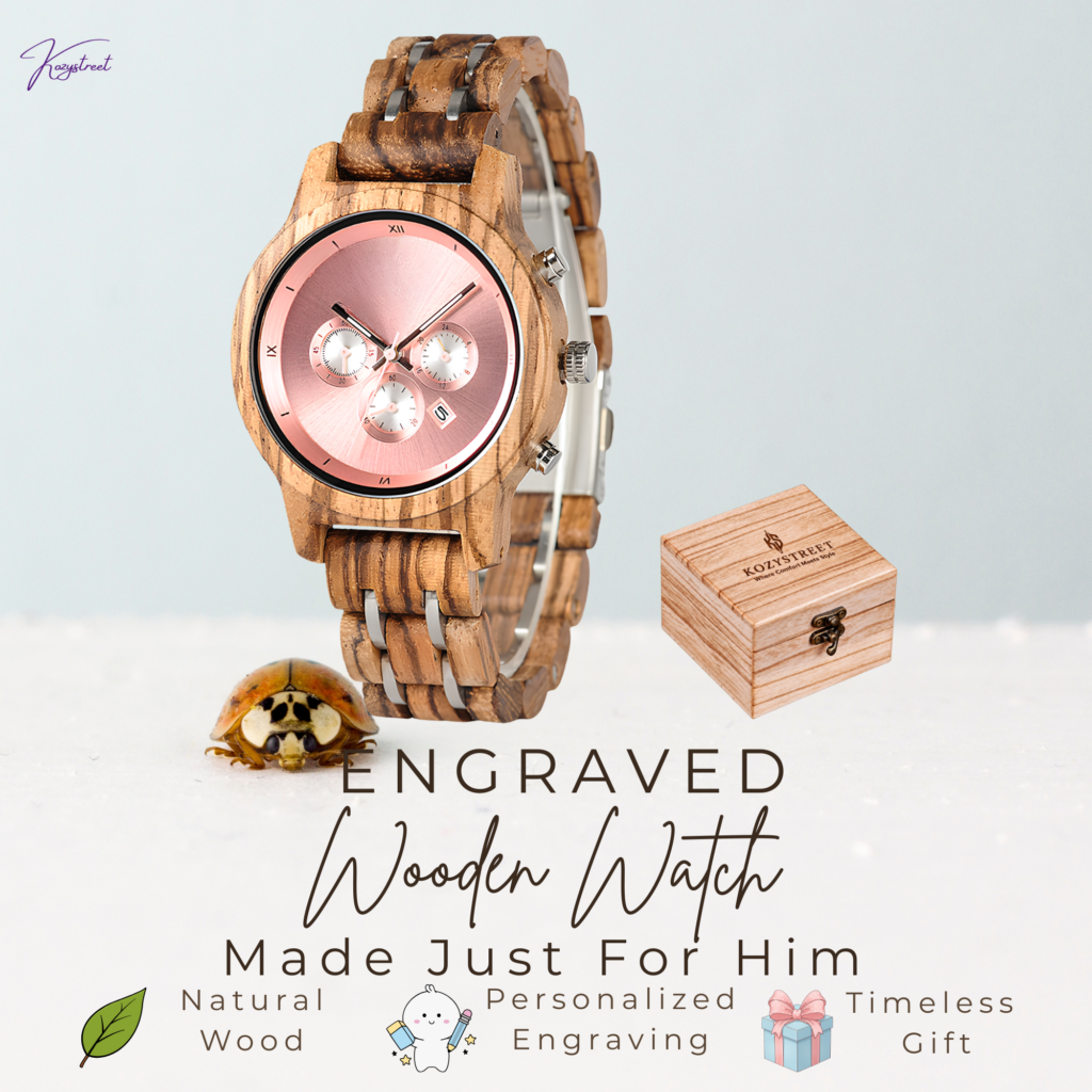 Kozystreet wooden watch for her with gift box