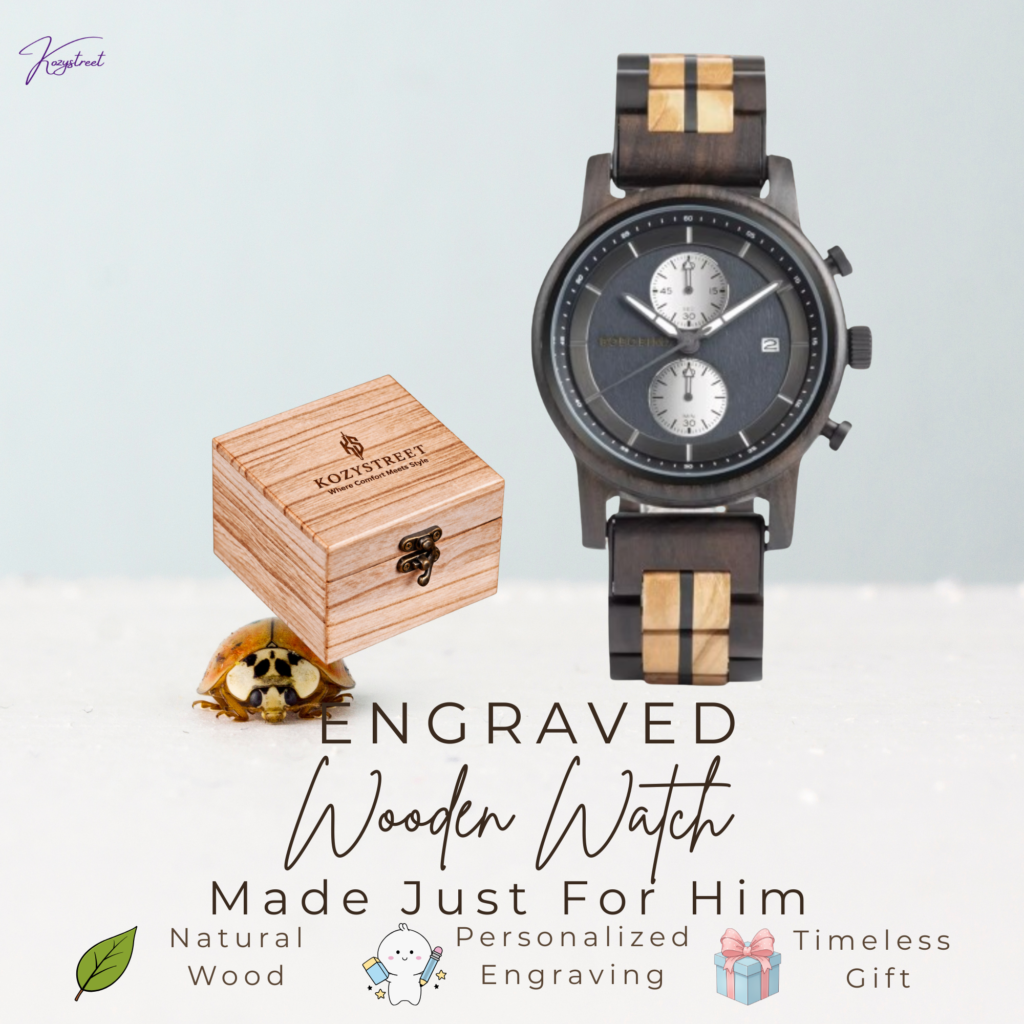 Kozystreet personalized wooden watch for groomsmen